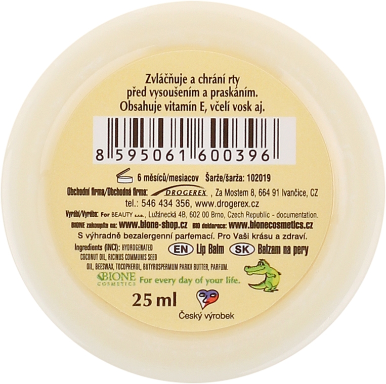 Balsam do ust z mleczkiem pszczelim i koenzymem Q10 - Bione Cosmetics Honey + Q10 With Vitamin E and Bee Wax Lip Balm — Zdjęcie N3