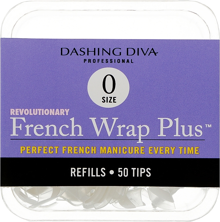 Tipsy - Dashing Diva French Wrap Plus White 50 Tips (Size 0) — Zdjęcie N1