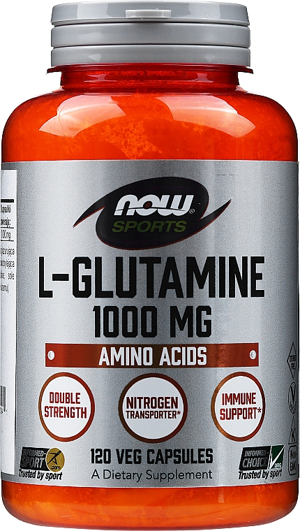 L-glutamina w kapsułkach - Now Foods Sports L-Glutamine — Zdjęcie N1