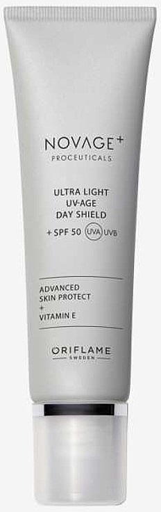 Ultralekki krem przeciwsłoneczny do twarzy na dzień SPF 50 - Oriflame Novage+ Proceuticals Ultra Light UV-Age Day Shield + SPF 50 — Zdjęcie N1