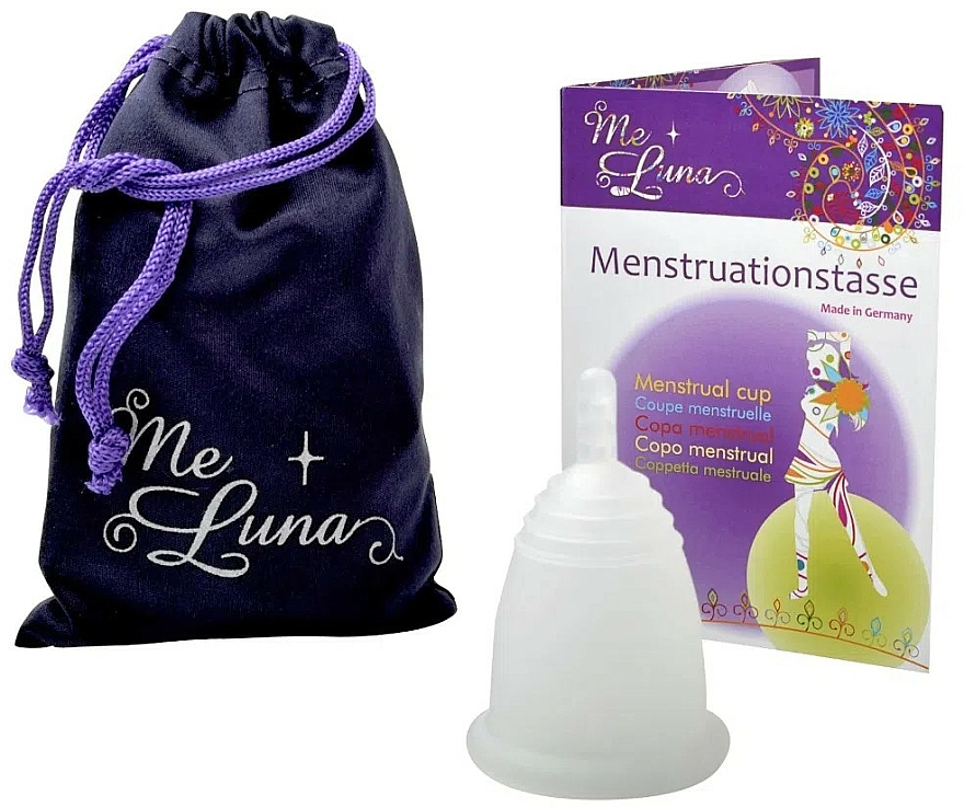 Kubeczek menstruacyjny, rozmiar M, przezroczysty - MeLuna Classic Menstrual Cup Stem — Zdjęcie N1