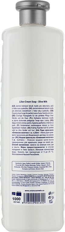 Kremowe mydło płynie Oliwkowe mleczko - Lilien Olive Milk Cream Soap (uzupełnienie) — Zdjęcie N2