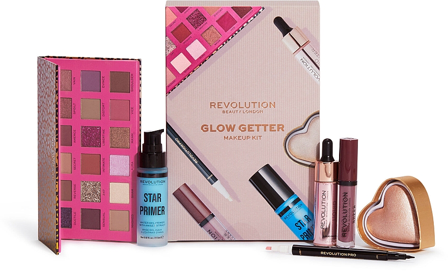 Zestaw, 6 produktów - Makeup Revolution Glow Getter Makeup Kit — Zdjęcie N1