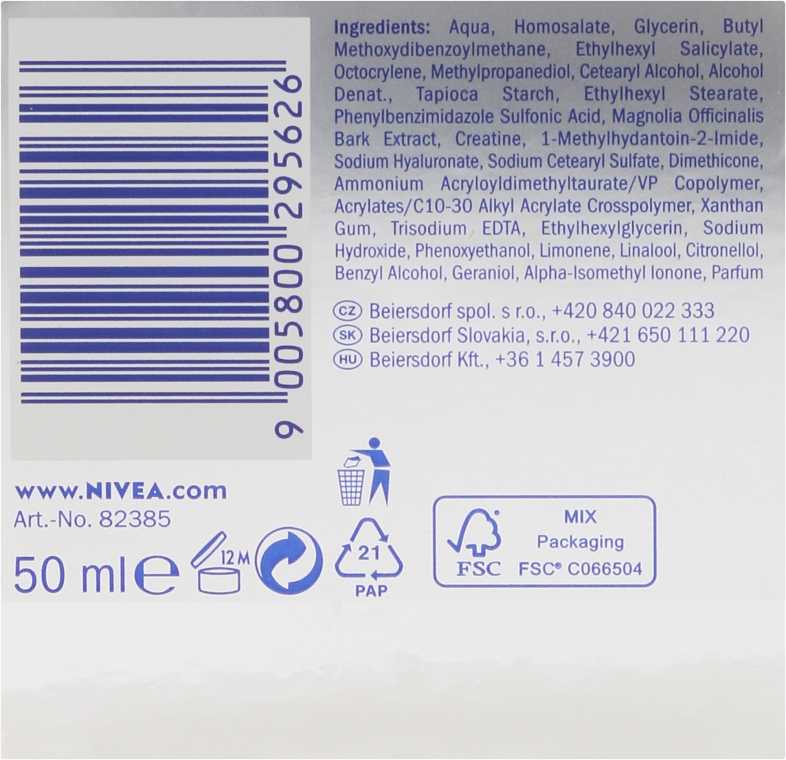 Przeciwzmarszczkowy krem na dzień SPF 30 - Nivea Hyaluron Cellular Filler Cream — Zdjęcie N5