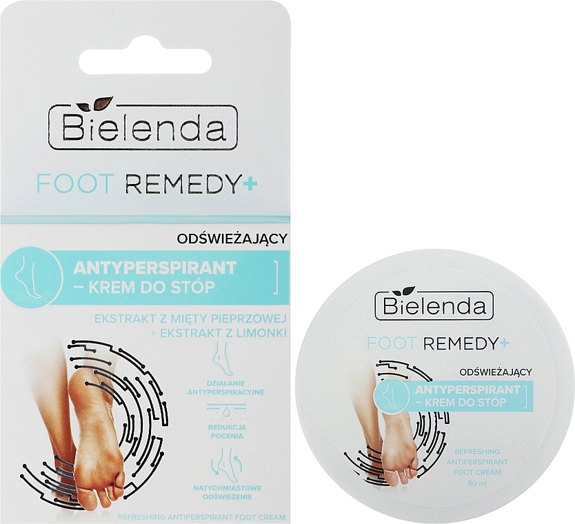 Odświeżający antyperspirant-krem ​​do stóp - Bielenda Foot Remedy+ Refreshing Antiperspirant Foot Cream — Zdjęcie N2