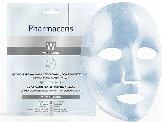 Hydrożelowa maska wyrównująca koloryt skóry - Pharmaceris W Mask — Zdjęcie N1