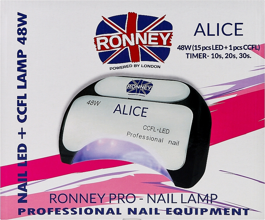 Lampa CCFL + LED, biała - Ronney Professional Alice Nail CCFL+LED 48w (GY-LCL-015D) Lamp — Zdjęcie N3