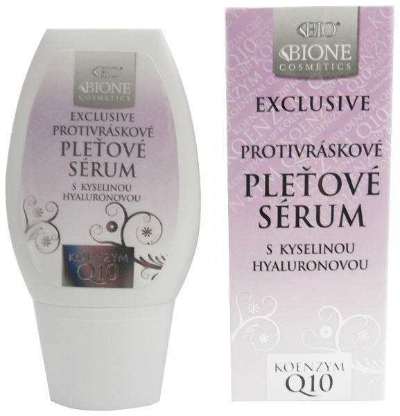 Ekskluzywne przeciwzmarszczkowe serum do twarzy z kwasem hialuronowym - Bione Cosmetics Exclusive Anti-Wrinkle Serum With Hyaluronic Acid And Q10