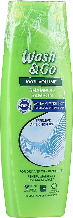 PRZECENA! Szampon przeciwłupieżowy z technologią ZPT - Wash&Go 100% Volume * — Zdjęcie N1