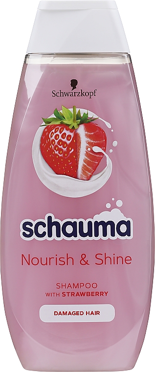 Szampon do włosów zniszczonych Truskawka - Schauma Nourish & Shine Strawberry Shampoo — Zdjęcie N1