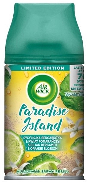 Wymienna butelka do odświeżacza powietrza Sycylijska bergamotka i kwiat pomarańczy - Air Wick Freshmatic Paradise Island — Zdjęcie N1