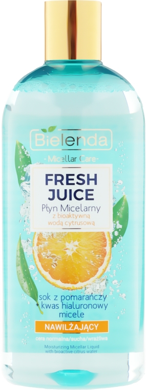 Nawilżający płyn micelarny z bioaktywną wodą cytrusową Pomarańcza - Bielenda Fresh Juice — Zdjęcie N3