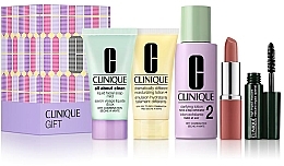 PREZENT! Zestaw - Clinique Gift (f/soap/30ml + lot/60ml + cr/30ml + lipstick/2.3g + mascara/3,5ml) — Zdjęcie N1