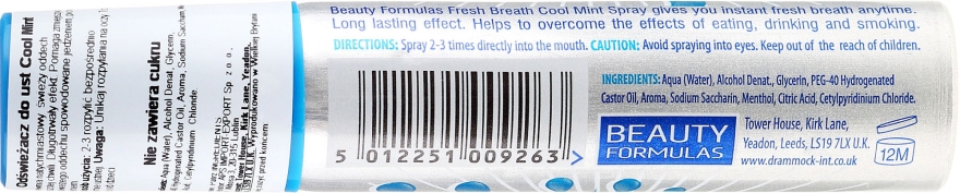 Odświeżacz do jamy ustnej - Beauty Formulas Fresh Breath Cool Mint — Zdjęcie N2