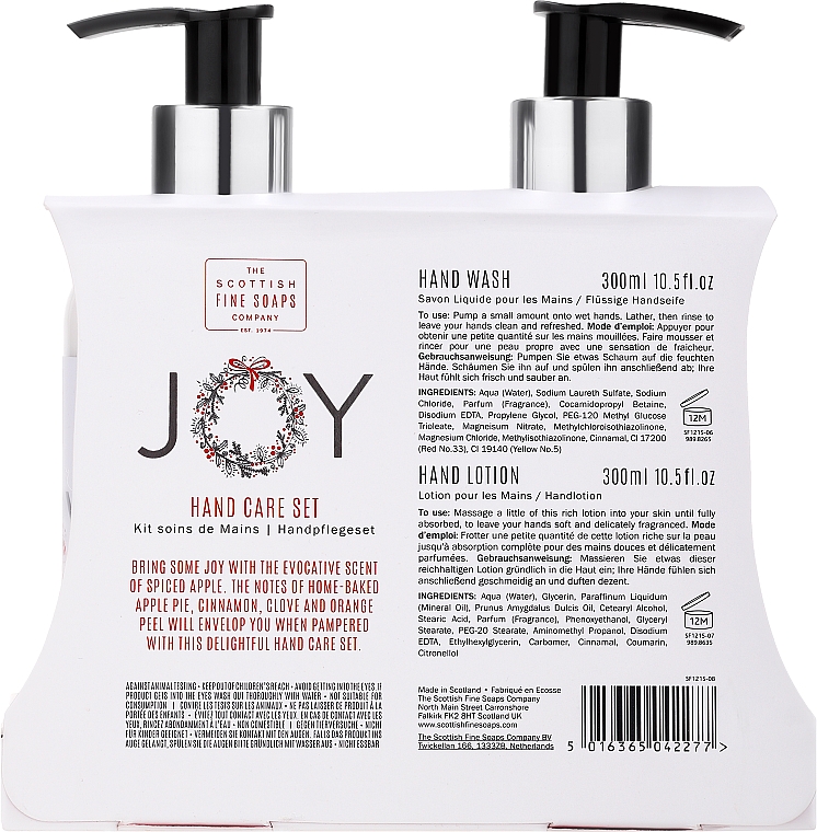 Zestaw - Scottish Fine Soaps Joy Spiced Apple Hand Care Set (h/wash/300ml + h/lot/300ml) — Zdjęcie N2