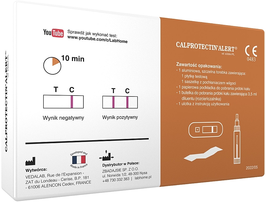 Test diagnostyczny do wykrywania kalprotektyny w kale - Lab.Home Calprotectin'Alert — Zdjęcie N2