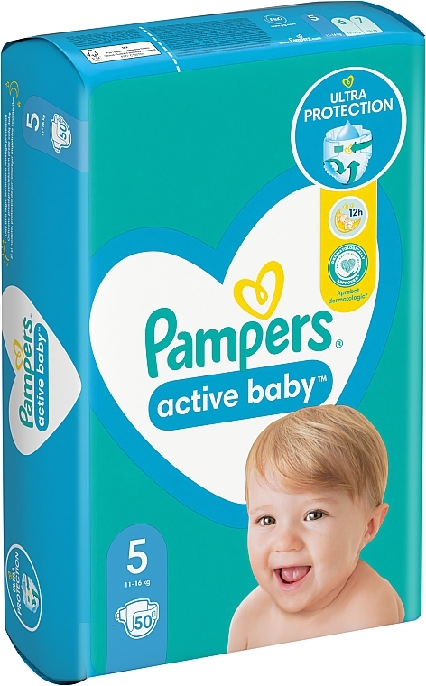 Pampers Active Baby, 5 pieluszek (11-16 kg), 50 szt. - Pampers — Zdjęcie N9
