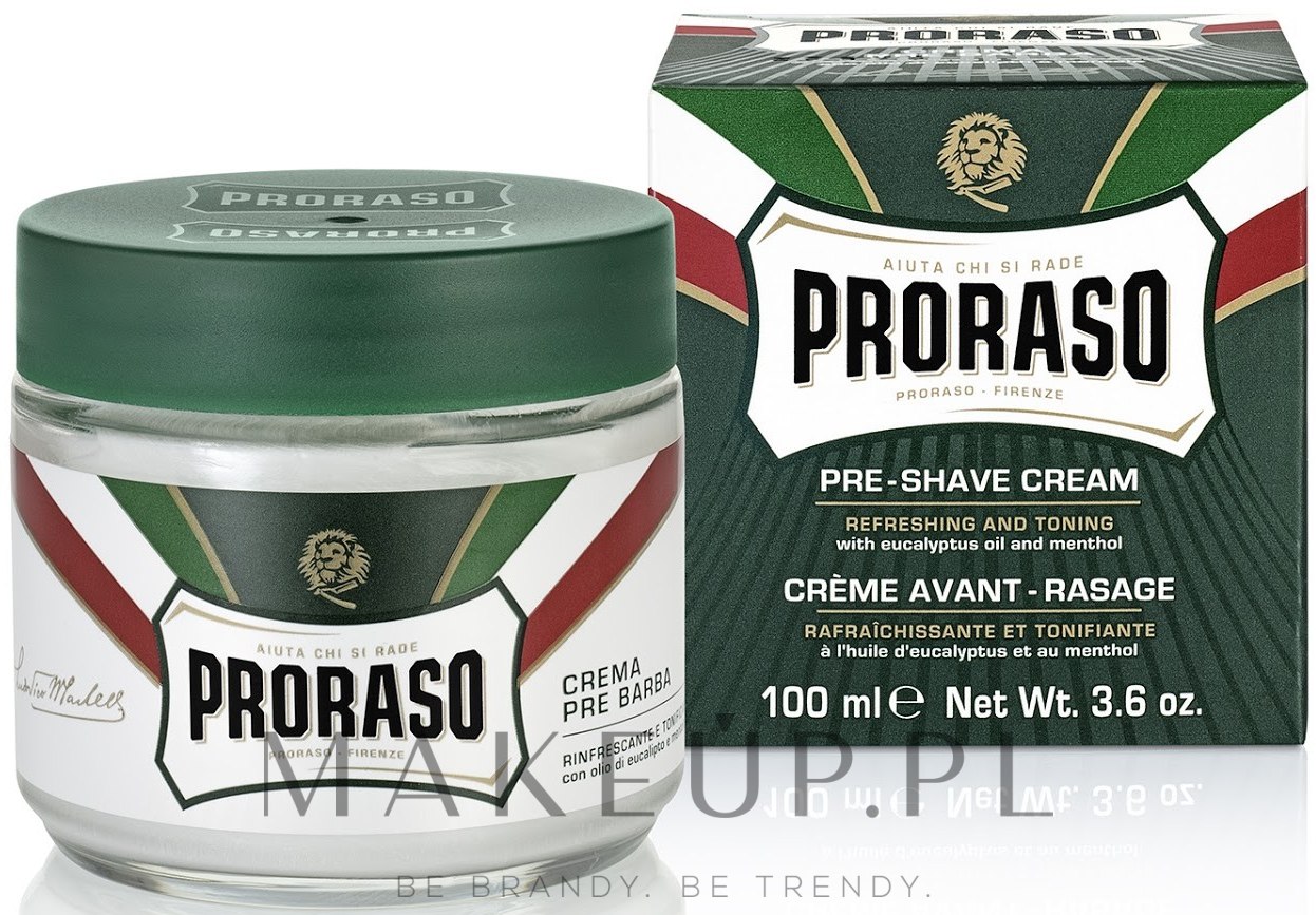 Krem przed goleniem z mentolem i eukaliptusem - Proraso Green Pre Shaving Cream — Zdjęcie 100 ml