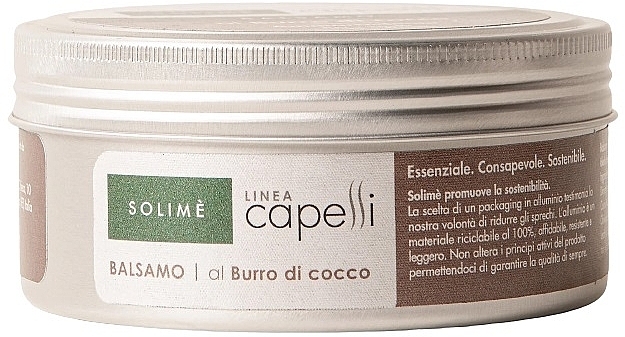 Odżywka do włosów z olejem kokosowym - Solime Capelli Coconut Butter Conditioner — Zdjęcie N2