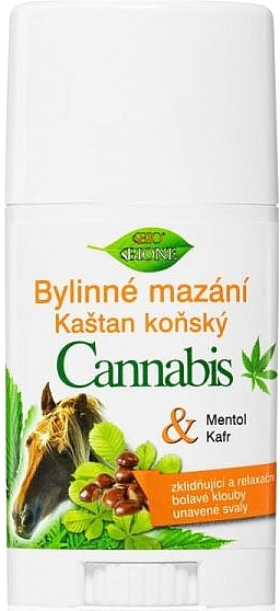Krem-sztyft z ekstraktem z konopi i kasztanowca - Bione Cosmetics Cannabis + Horse Chestnut — Zdjęcie N1