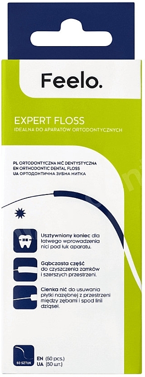 Nić dentystyczna do aparatów ortodontycznych - Feelo Expert Floss — Zdjęcie N1