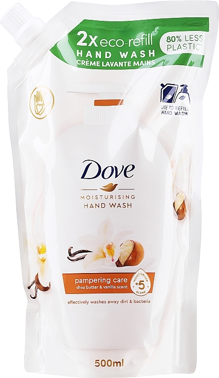 Mydło do rąk Masło shea i wanilia - Dove Caring Hand Wash Shea Butter With Warm Vanilla (uzupełnienie) — Zdjęcie N1