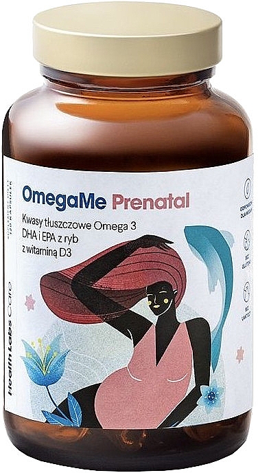 Suplement diety Kwasy tłuszczowe Omega 3 DHA i EPA z ryb z witaminą D3 - Health Labs Care OmegaMe Prenatal — Zdjęcie N1
