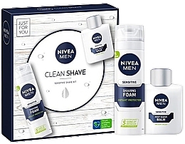 Zestaw - NIVEA MEN Clean Shave Kit (ash/balm/100ml + shave/foam/200ml) — Zdjęcie N1