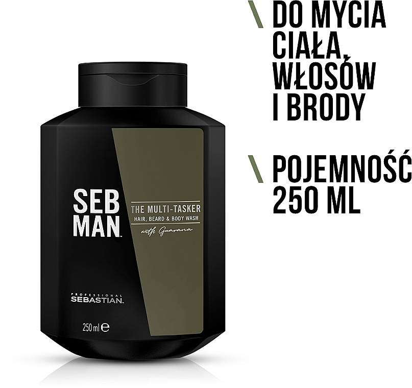 Wielofunkcyjny żel pod prysznic 3 w 1 do włosów, brody i ciała - Sebastian Professional Seb Man The Multi-Tasker Hair, Beard & Body Wash — Zdjęcie N3