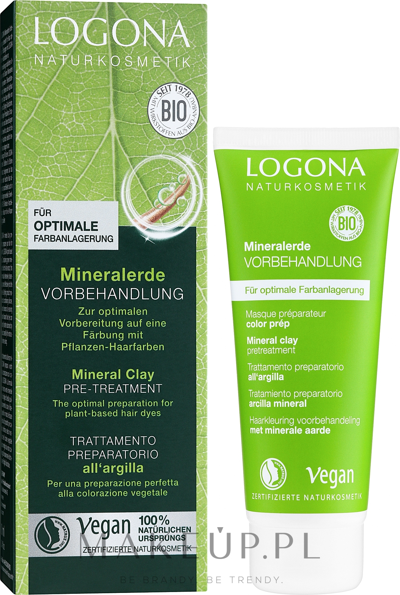 Glinka do głębokiego oczyszczania włosów i skóry głowy - Logona Bio Mineral Clay Pre-Treatment — Zdjęcie 100 ml