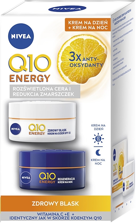 Krem na dzień i krem na noc - NIVEA Duopack Q10 Energy (f/cr 2 x 50 ml) — Zdjęcie N1