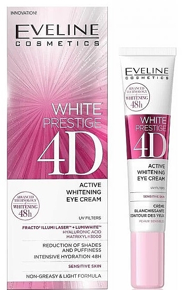 Krem pod oczy - Eveline Cosmetics White Prestige 4D Active Whitening Eye Cream — Zdjęcie N1