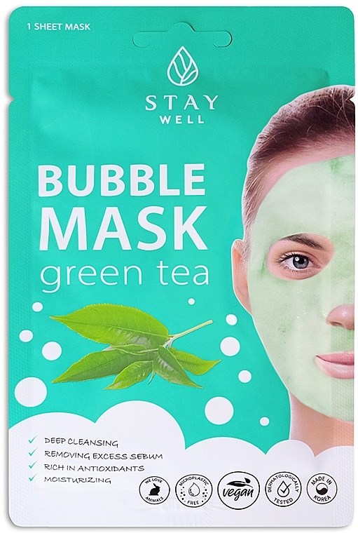 Maseczka do twarzy - Stay Well Deep Cleansing Bubble Green Tea — Zdjęcie N1