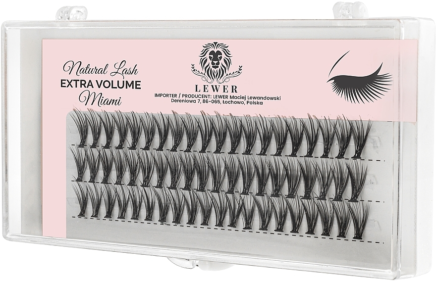 Kępki rzęs gęste, naturalne, jedwabne - EYELASH Lewer Miami EXTRA VOLUME — Zdjęcie N1