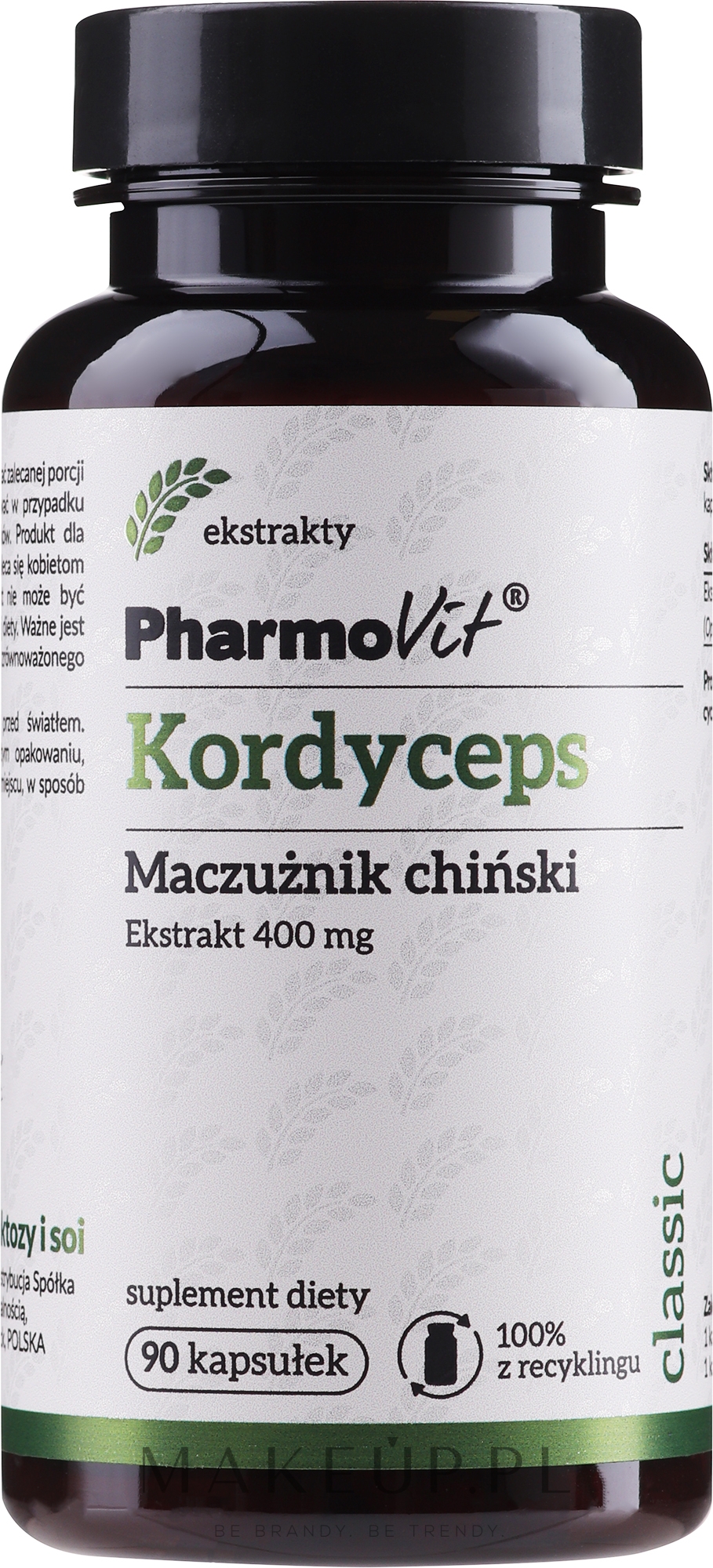 Suplement diety Maczużnik chiński - PharmoVit Classic Kordyceps Extract 400 Mg — Zdjęcie 90 szt.
