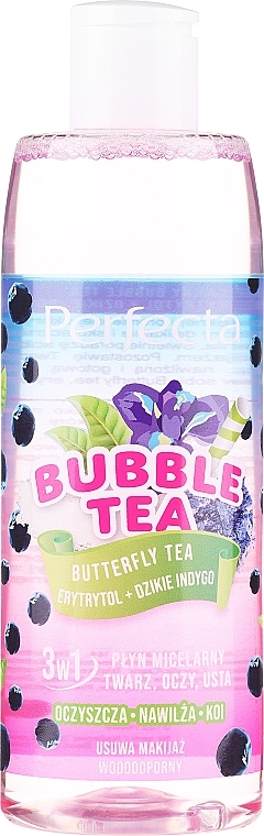 Płyn micelarny 3 w 1 do twarzy, oczu i ust - Perfecta Bubble Tea Butterfly Tea — Zdjęcie N1