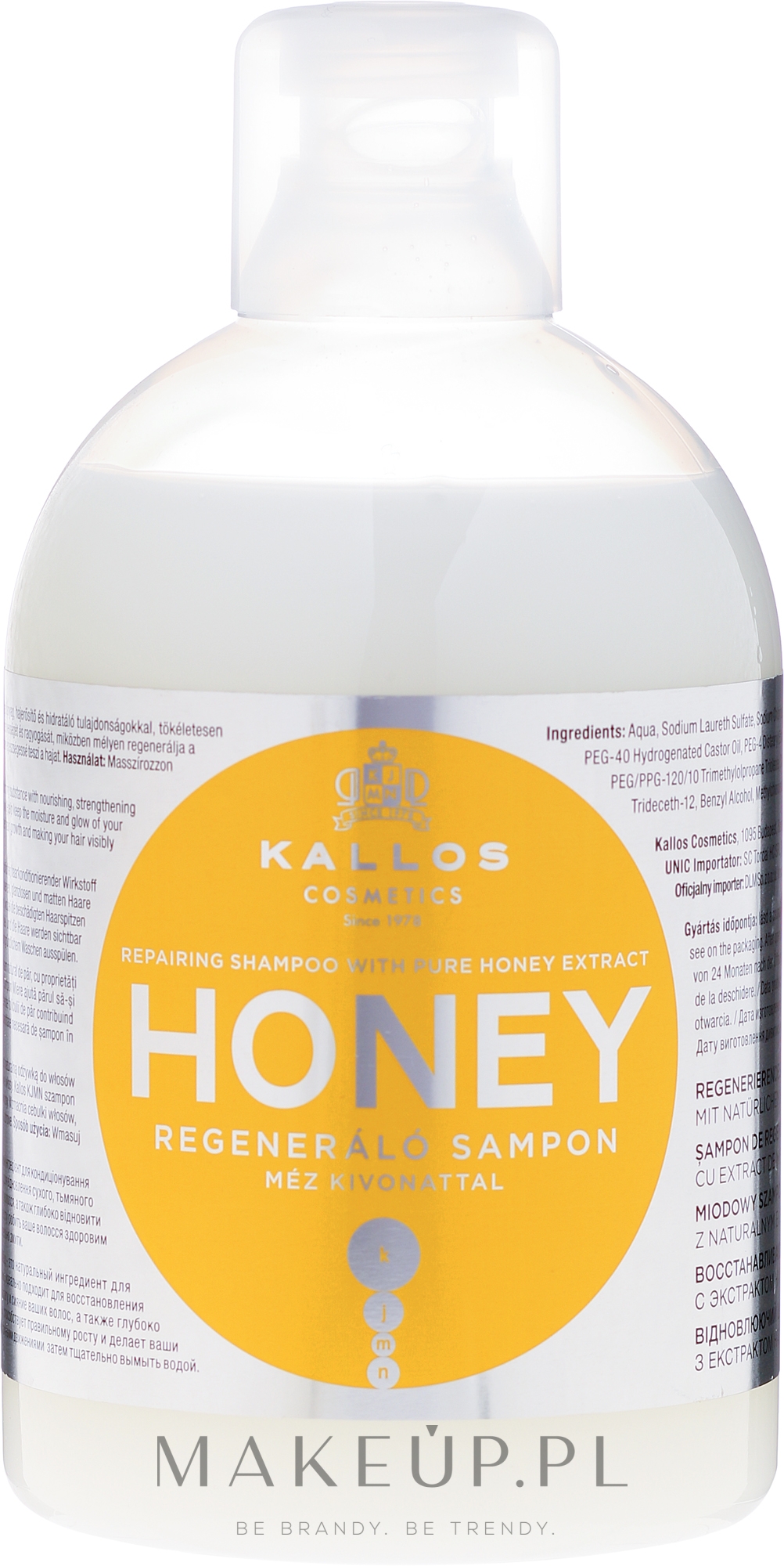 Naprawczy szampon z ekstraktem z miodu - Kallos Cosmetics Honey Shampoo — Zdjęcie 1000 ml