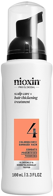 Produkt do pielęgnacji skóry głowy i włosów farbowanych - Nioxin Pro Clinical System 4 Scalp + Hair Thickening Treatment — Zdjęcie N1