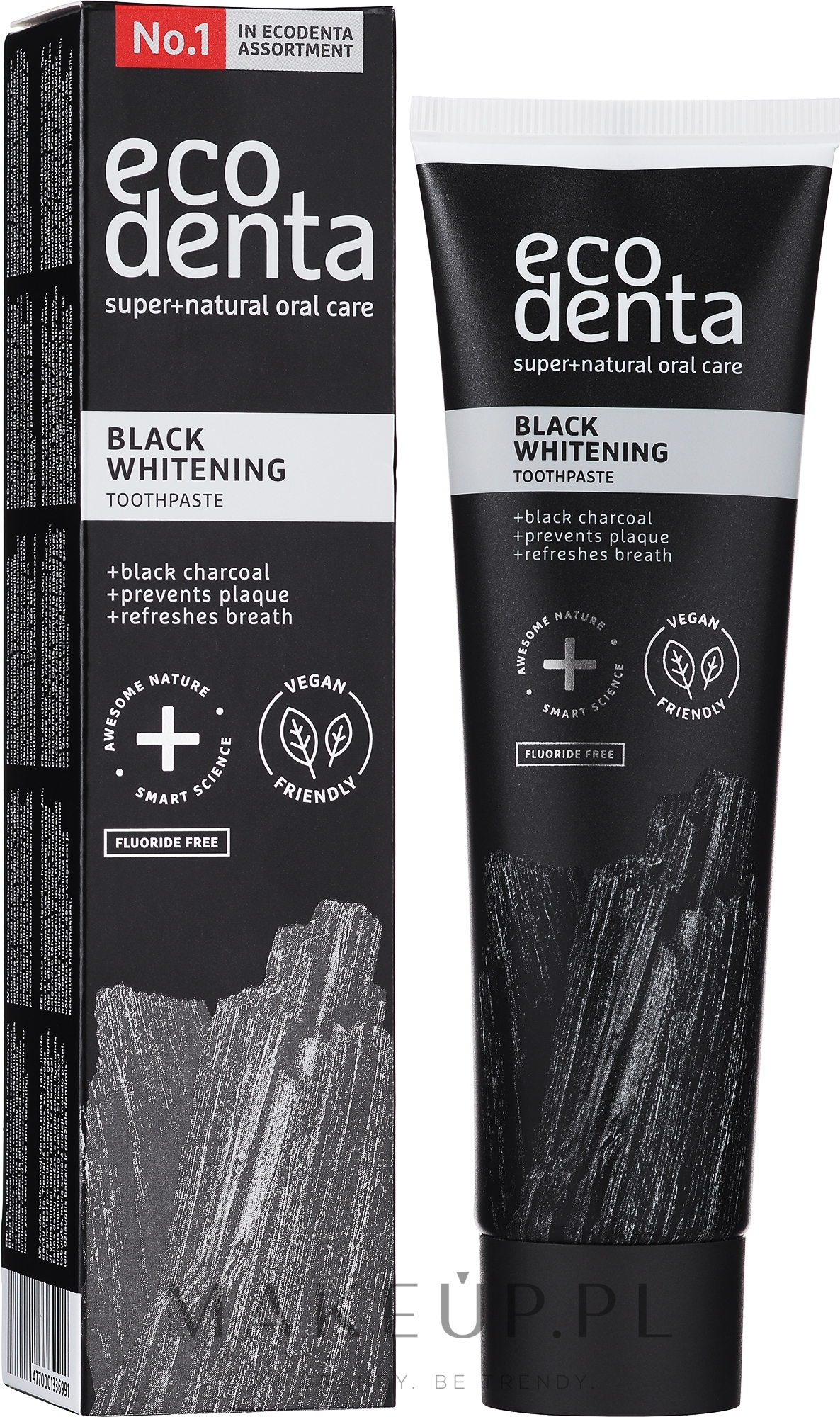 Czarna pasta wybielająca - Ecodenta Black Whitening Toothpaste — Zdjęcie 100 ml