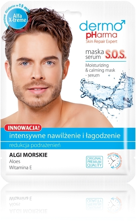 Maska serum SOS dla mężczyzn Nawilżenie i łagodzenie - Dermo Pharma Men — Zdjęcie N1
