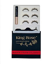 Zestaw rzęs magnetycznych, 3 pary z aplikatorem i magnetycznym eyelinerem, 2087 - King Rose — Zdjęcie N1