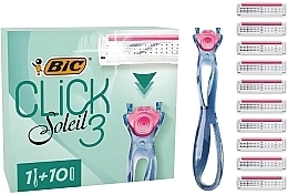 Maszynka do golenia dla kobiet z 10 wymiennymi wkładami - Bic Click 3 Soleil Bundle Pack — Zdjęcie N1