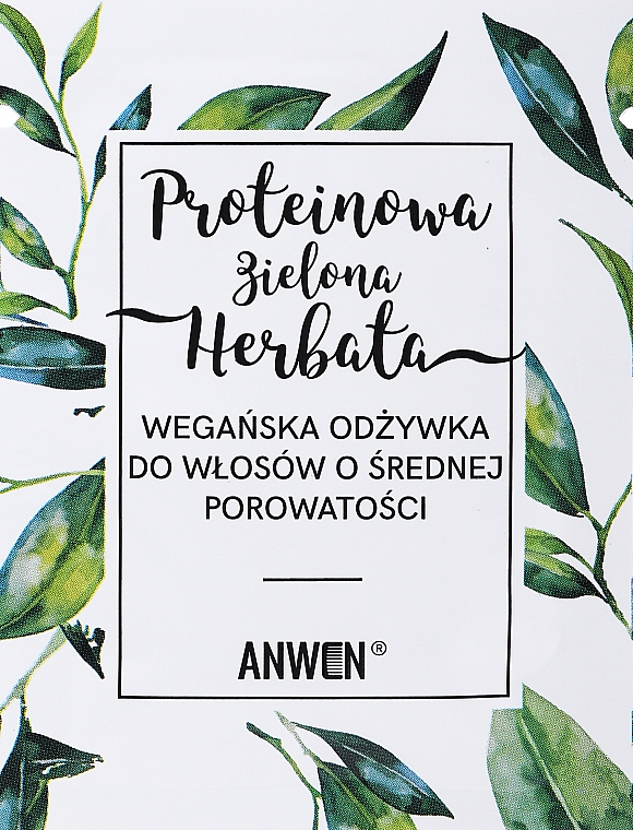 Proteinowa odżywka do włosów o średniej i niskiej porowatości - Anwen Proteinowa Zielona Herbata (próbka) — Zdjęcie N1