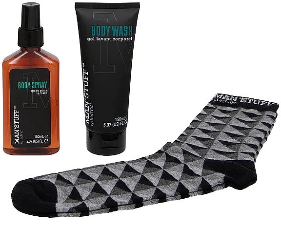 PRZECENA! Zestaw - Man'Stuff Sock Gift Set (sh/gel/150ml + b/spray/150ml + socks/1pair) * — Zdjęcie N2