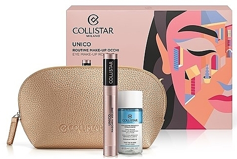 Zestaw - Collistar Unico Mascara Gift Set (mascara/13ml+remover/35ml+bag/1pcs) — Zdjęcie N1