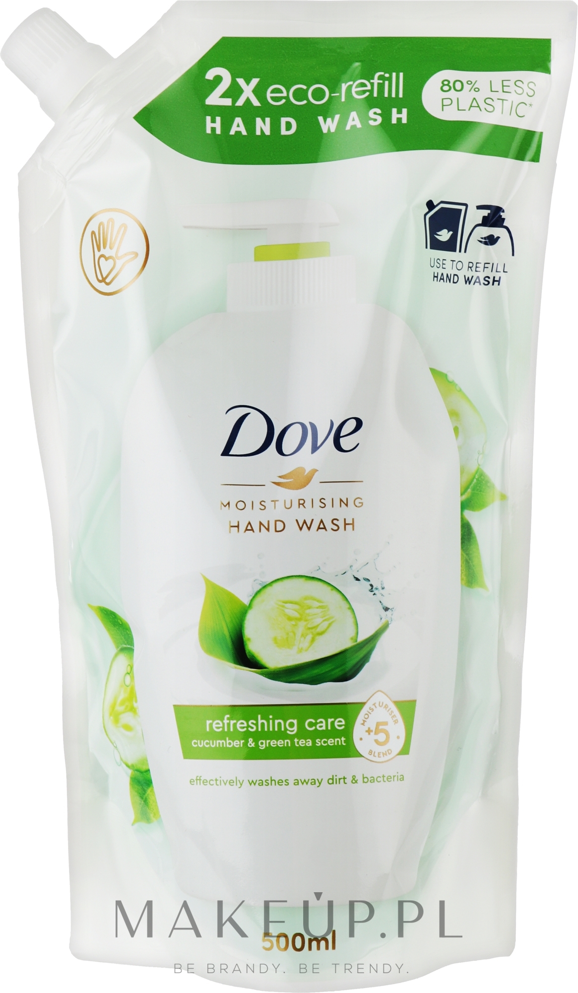 Kremowe mydło w płynie Ogórek i zielona herbata - Dove Cream Wash Fresh Touch (uzupełnienie) — Zdjęcie 500 ml