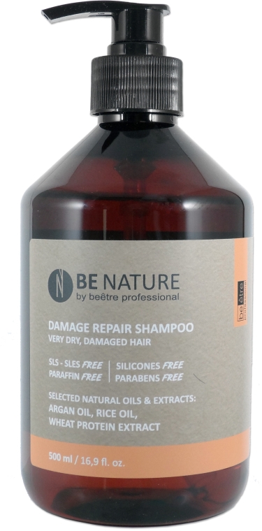 Szampon do włosów suchych i zniszczonych - Beetre BeNature Damage Repair Shampoo — Zdjęcie N1