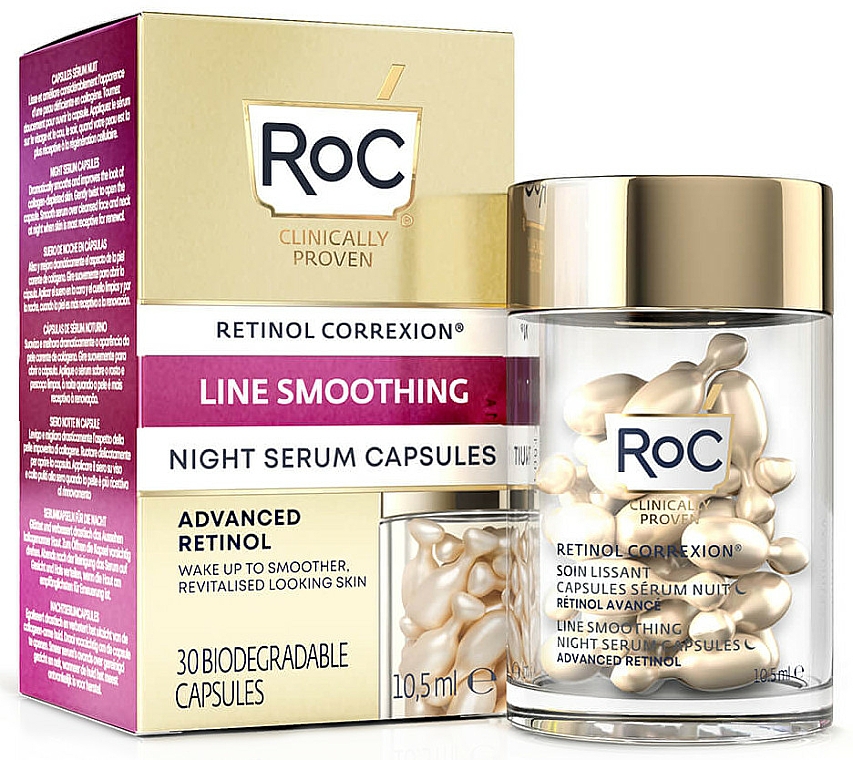 Serum w kapsułkach do twarzy z retinolem - Roc Retinol Correxion Line Smoothing Night Serum — Zdjęcie N1