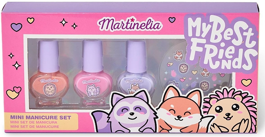 Zestaw do paznokci Moi najlepsi przyjaciele (n/polish 3 x 4 ml + n/stickers) - Martinelia My Best Friends  — Zdjęcie N1