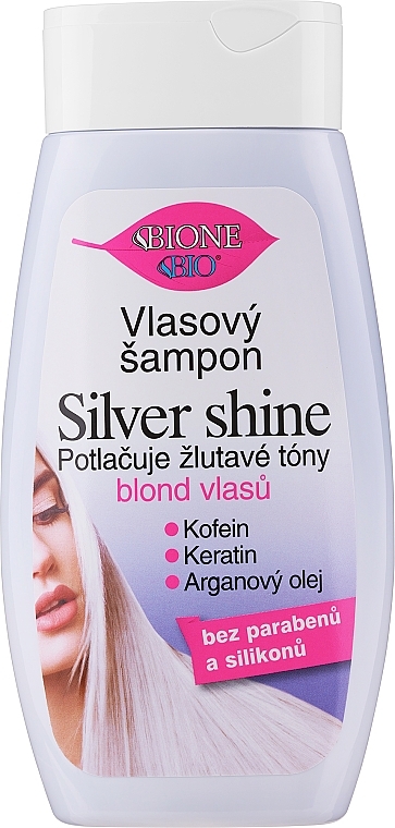 Szampon do włosów blond - Bione Cosmetics Bio Silver Shine Shampoo — Zdjęcie N1